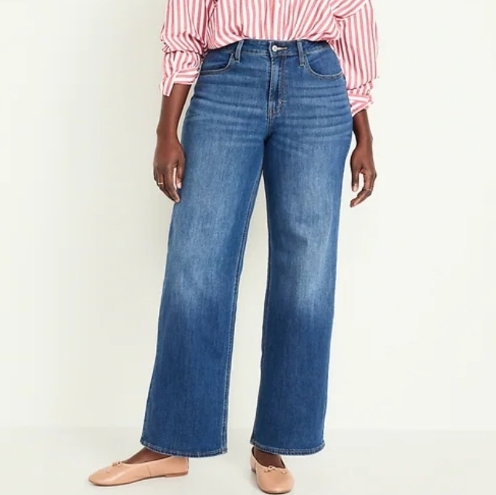NWT- Old Navy Wow Wide Leg High-Rise Jean Size 10 - Picture 2 of 5